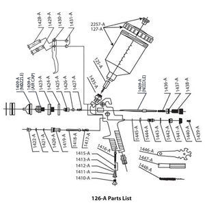 Product Image of Parts for .6 Liter Touch Up Spray Gun